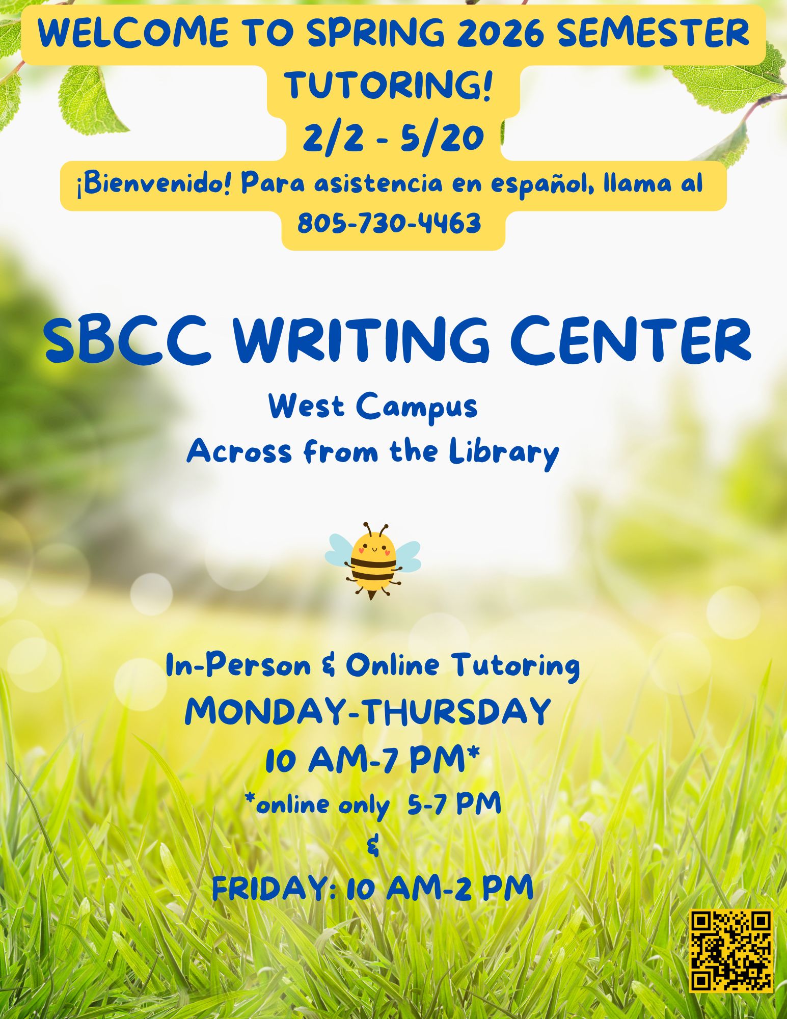 Welcome to Spring Semester 2026 Spring 2026 flier